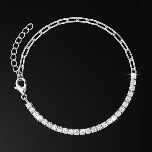 Split Symmetry Silver Bracelet