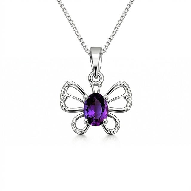 The Monarch Amethyst Pendant in 925 sterling silver