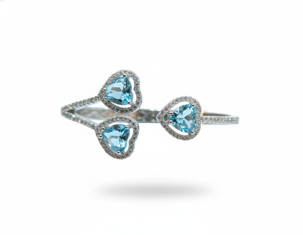 Trinity Silver Kada in blue