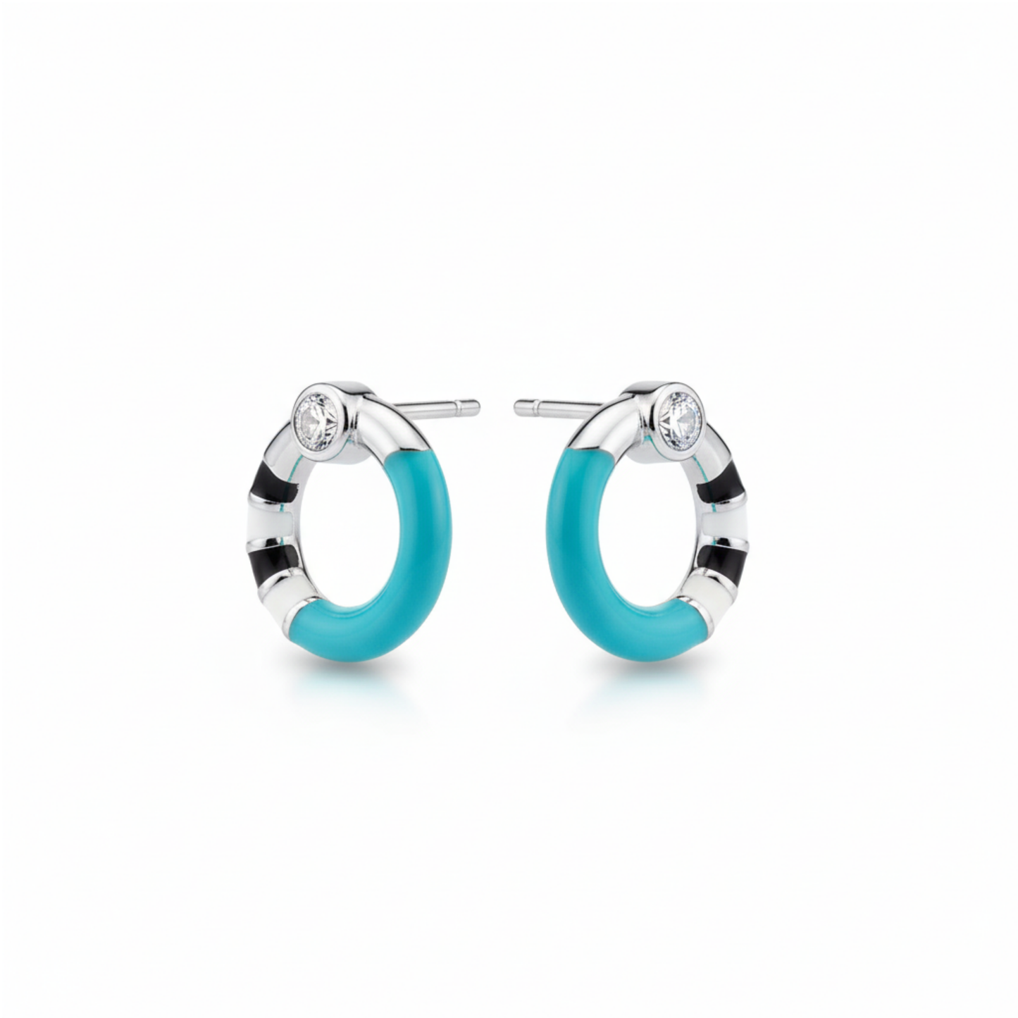 Turqoise Hoop Silver Earrings