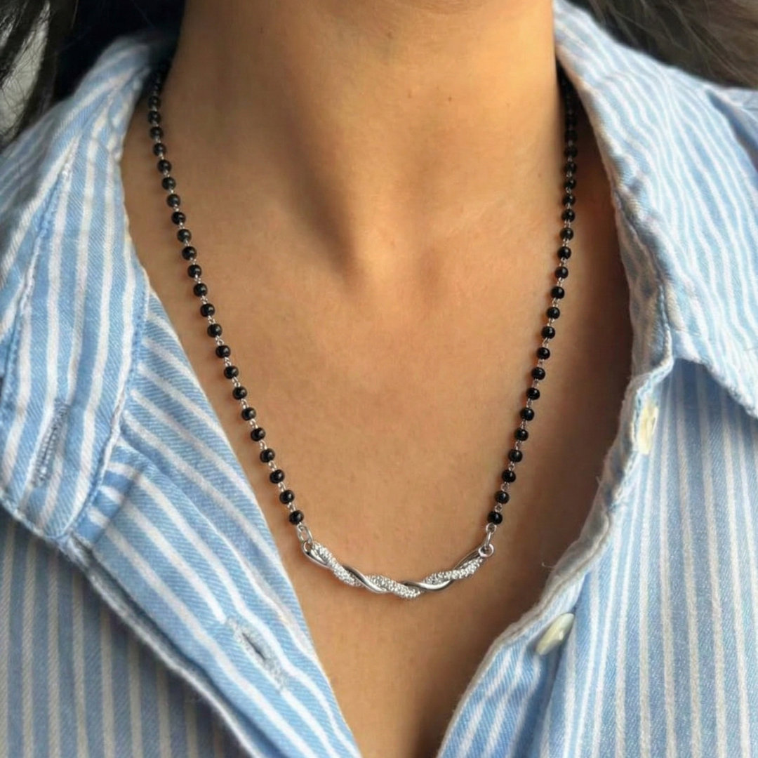 Twist Silver Mangalsutra