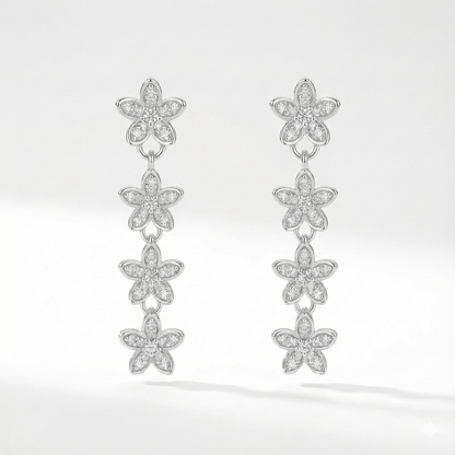 Wild Flower Blossom Silver Pendant Set