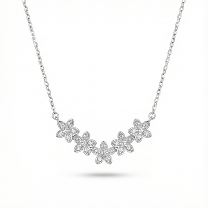 Wild Flower Blossom Silver Pendant Set