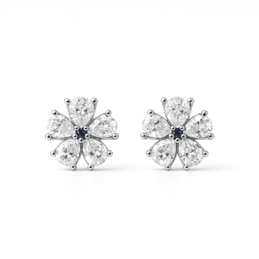 Bloom Solitaire Silver Studs in 925 sterling silver
