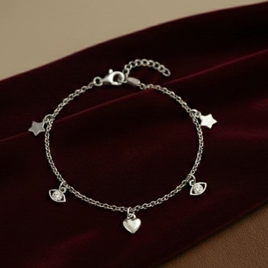 Charms Silver Bracelet in 925 sterling silver