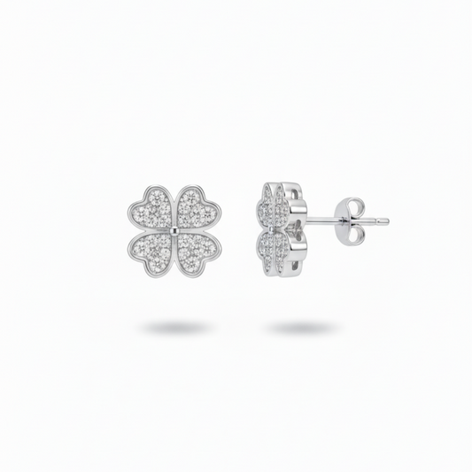 Clover Silver Earrings in 925 sterling silver