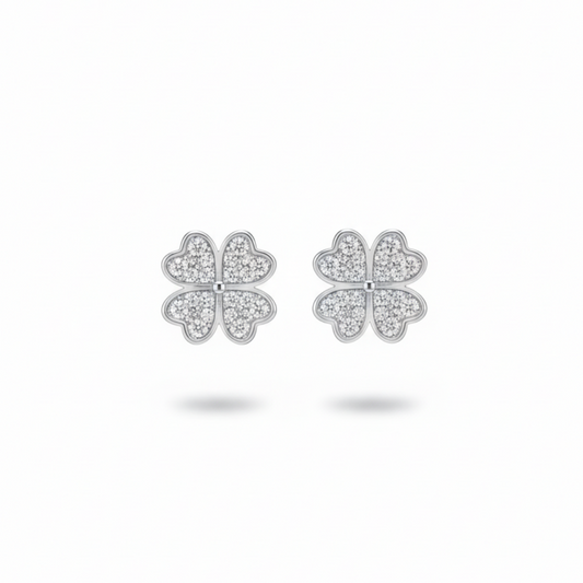 Clover Silver Earrings - view 2
