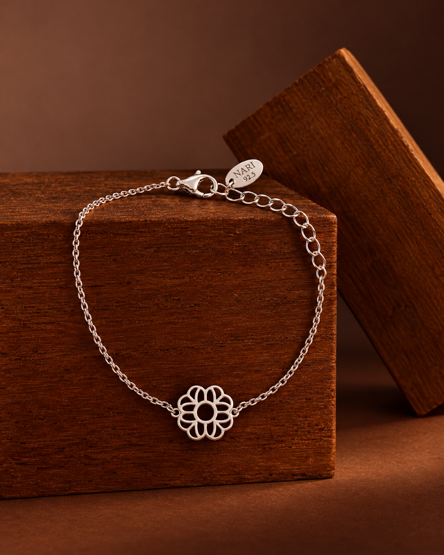 Mandala Silver Bracelet