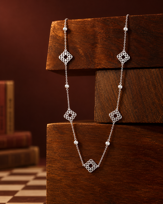 Celtic Knot Silver Station Chain