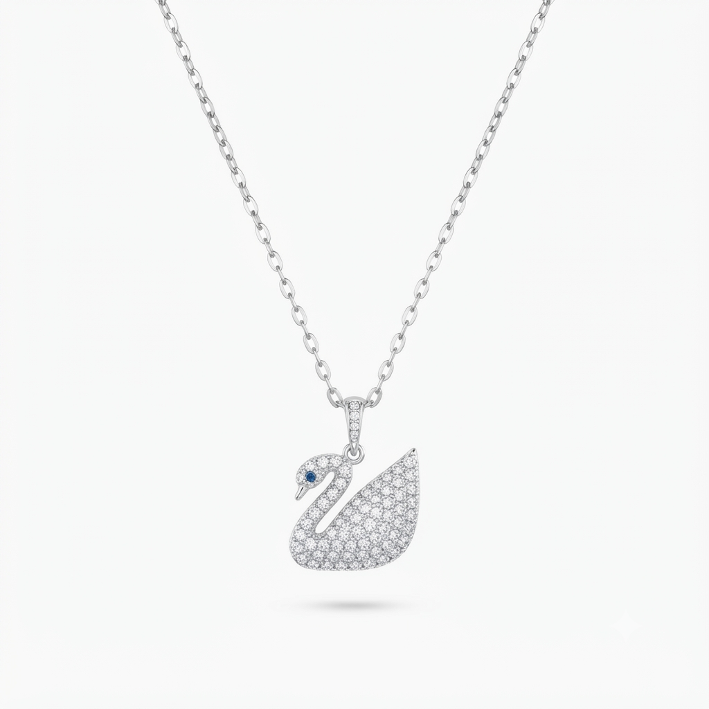 Swan Silver Necklace