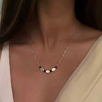 Flat Oval Disc Minimal Silver Mangalsutra