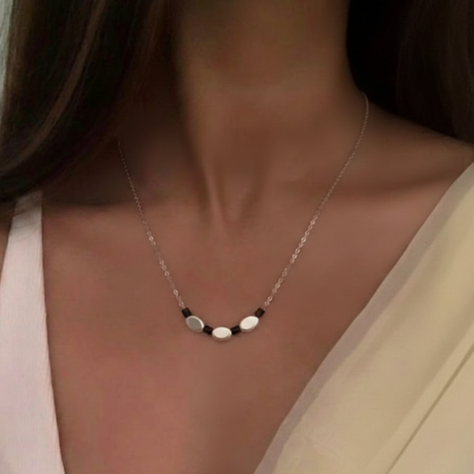 Flat Oval Disc Minimal Silver Mangalsutra