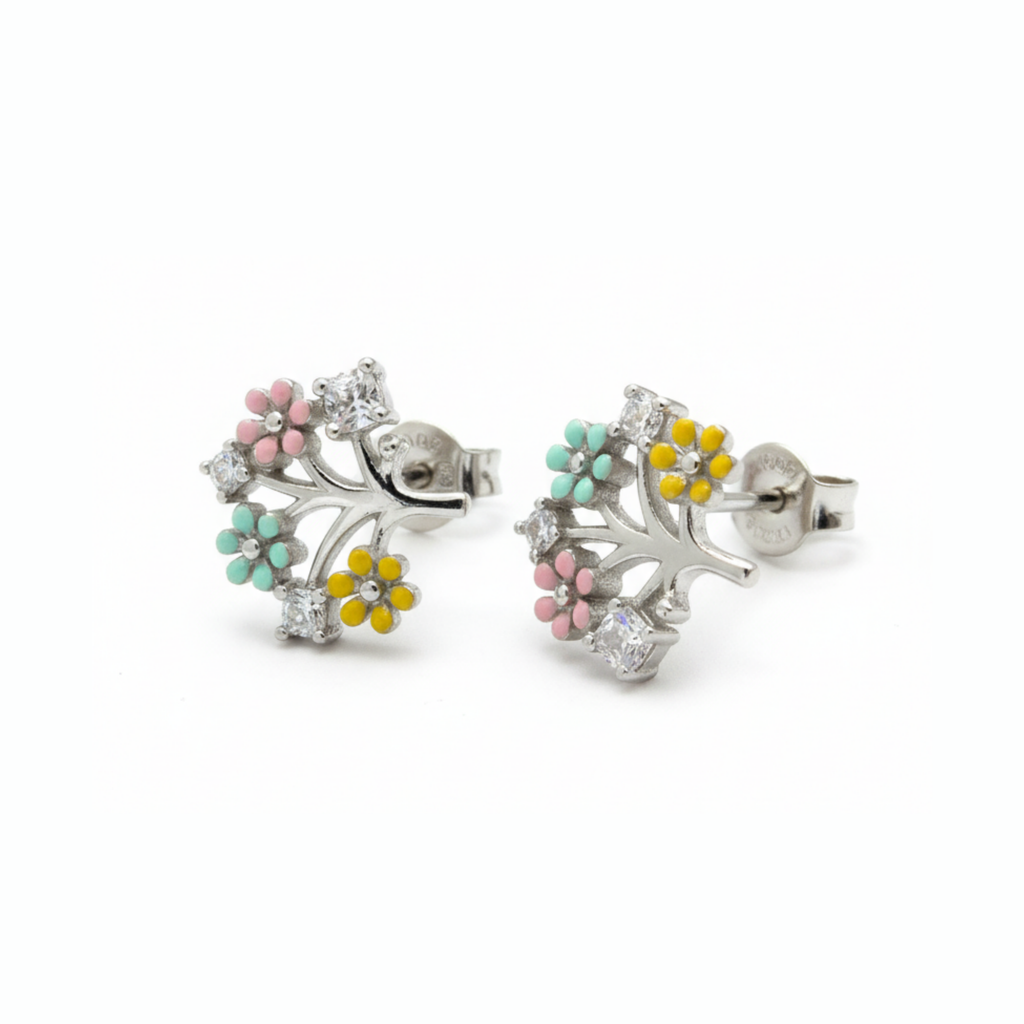 colourful 92.5 silver earrings 