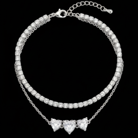 Zerma Solitaire Silver Bracelet in 925 sterling silver
