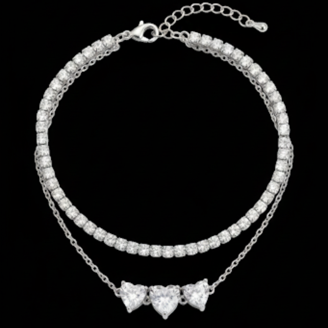 Zerma Solitaire Silver Bracelet in 925 sterling silver